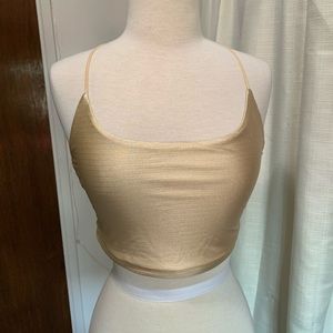 Champagne colored crop top.